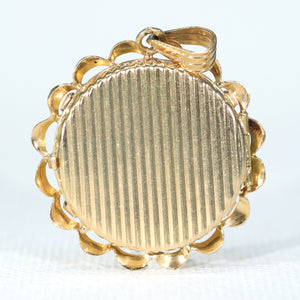 Antique 18k Round Frame Locket with Siblings Portrait