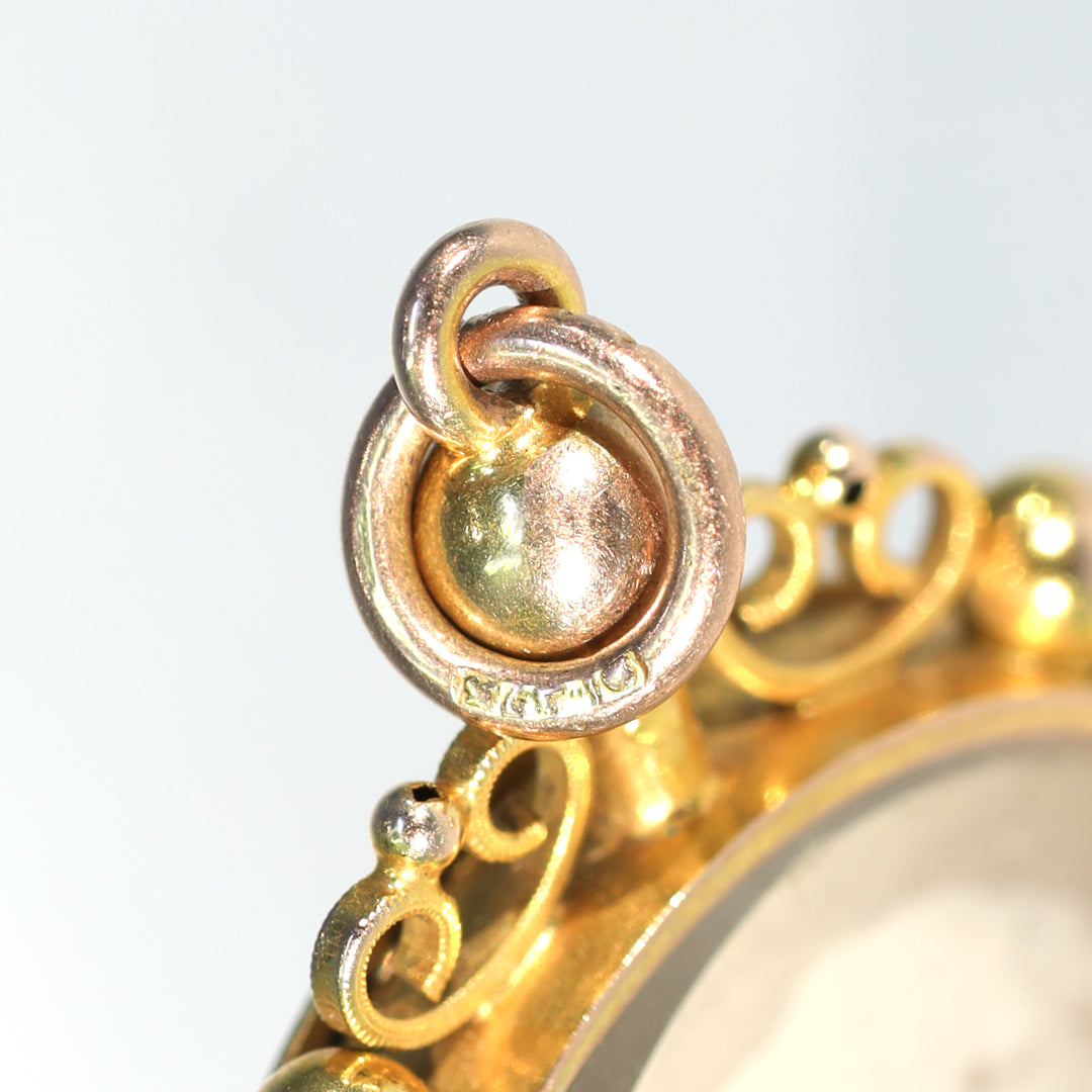 Lovely Antique Gold Frame Pendant Early Photo