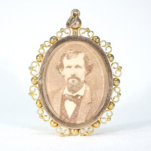Lovely Antique Gold Frame Pendant Early Photo
