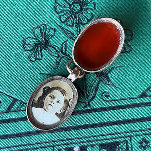 Antique 15k Gold Hard Stone Cameo Locket Pendant