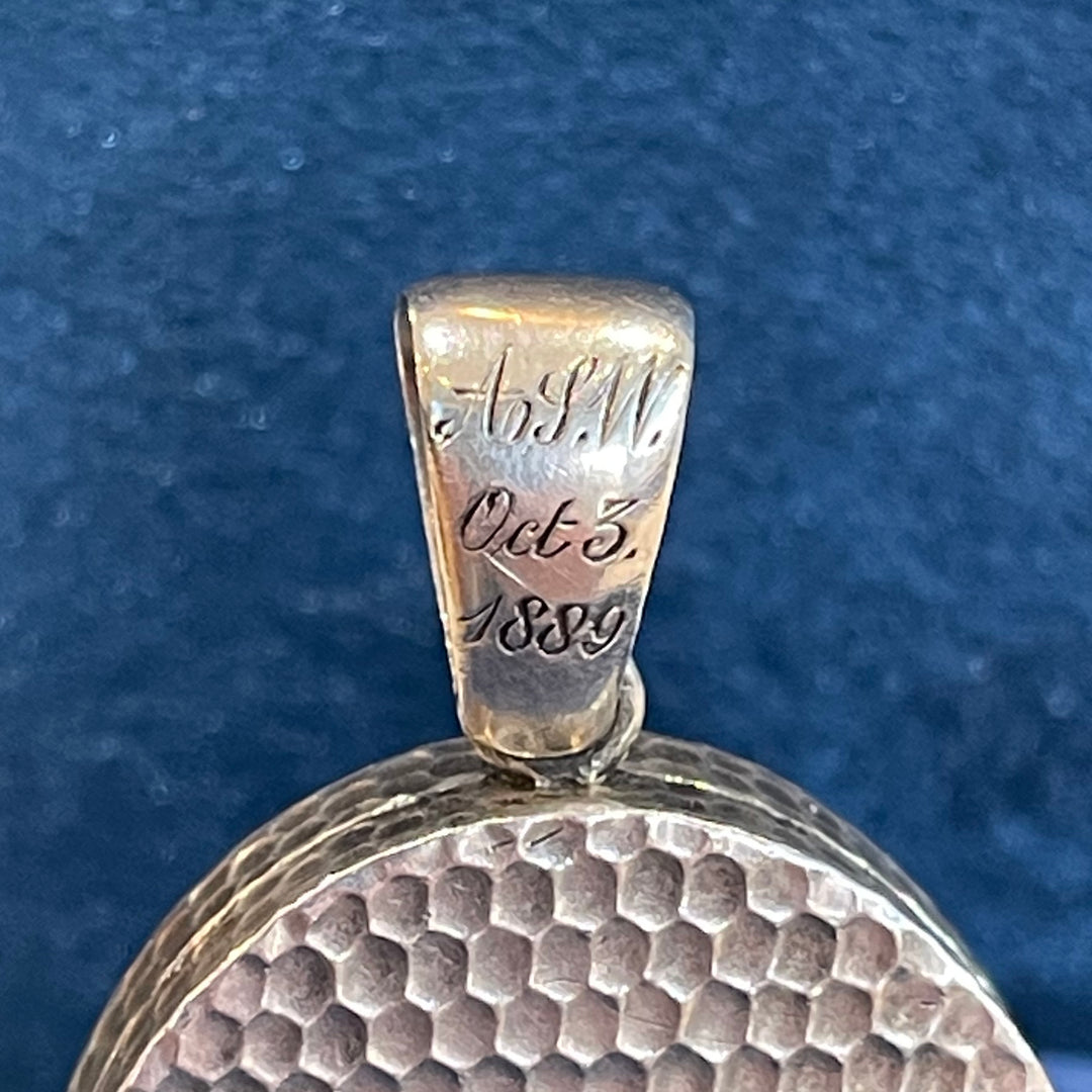 Silver Hammered Engraved Locket Dtd. 1889