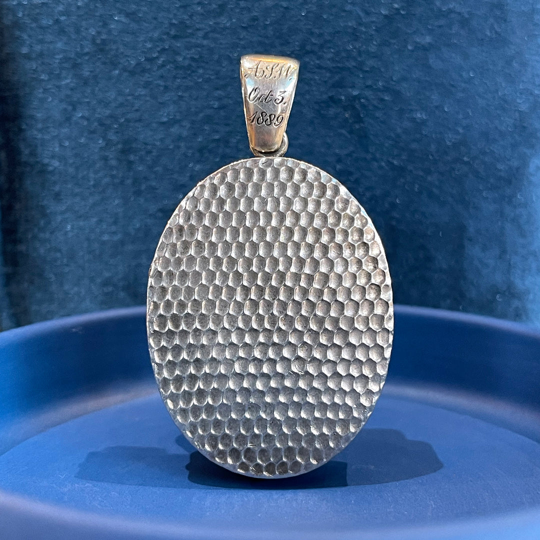 Silver Hammered Engraved Locket Dtd. 1889