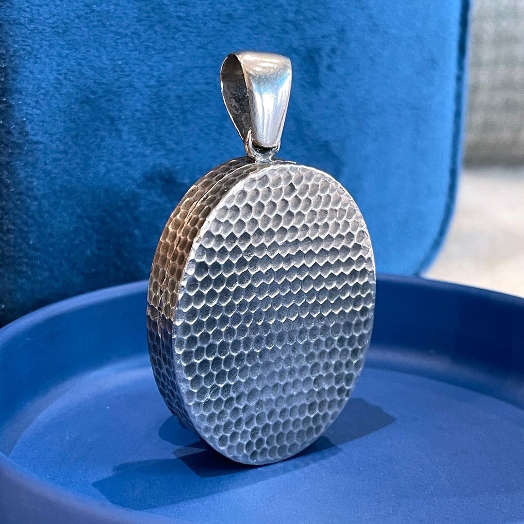 Silver Hammered Engraved Locket Dtd. 1889