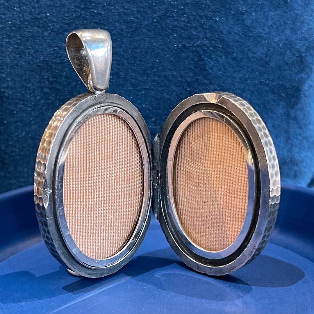 Silver Hammered Engraved Locket Dtd. 1889