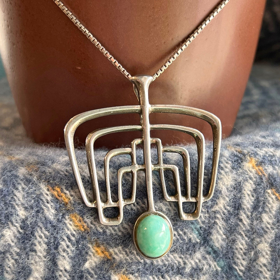 Vintage David Andersen Silver Turquoise Necklace