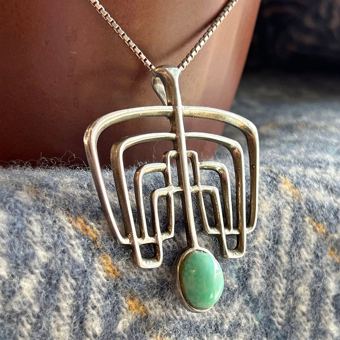 Vintage David Andersen Silver Turquoise Necklace