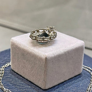 Antique Belle Epoch French Sapphire Platinum Necklace