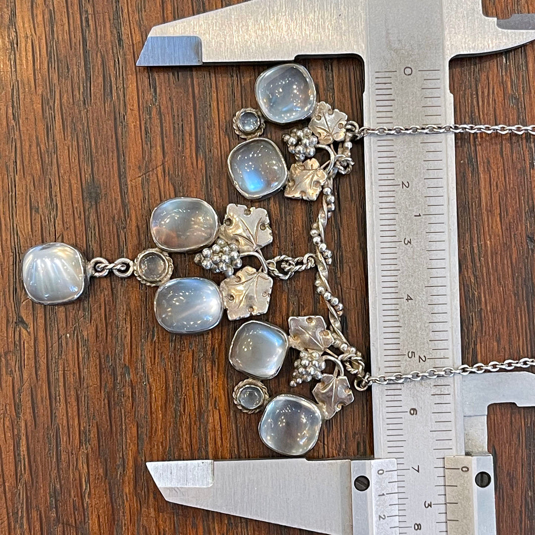 Antique Arts & Crafts Silver Moonstone Necklace
