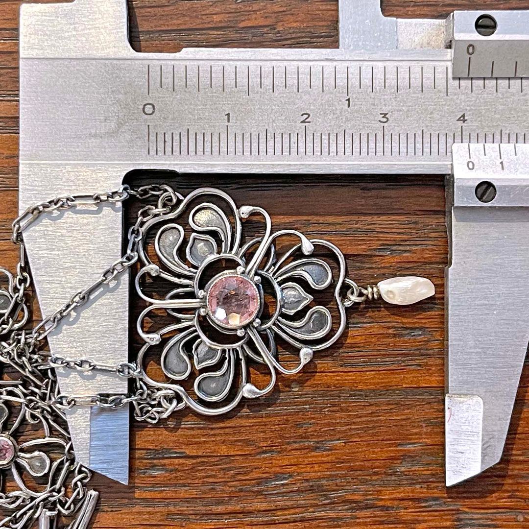 Liberty Jessie King Paste & Pearl Drop Necklace, c. 1900