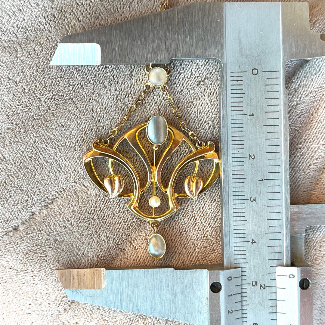 Antique Art Nouveau Gold Necklace by Barnet Henry Joseph for Liberty and Co.