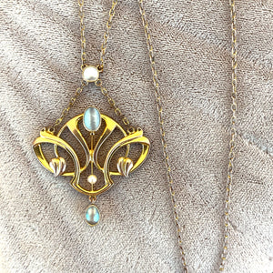 Antique Art Nouveau Gold Necklace by Barnet Henry Joseph for Liberty and Co.