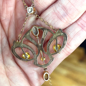 Antique Art Nouveau Gold Necklace by Barnet Henry Joseph for Liberty and Co.