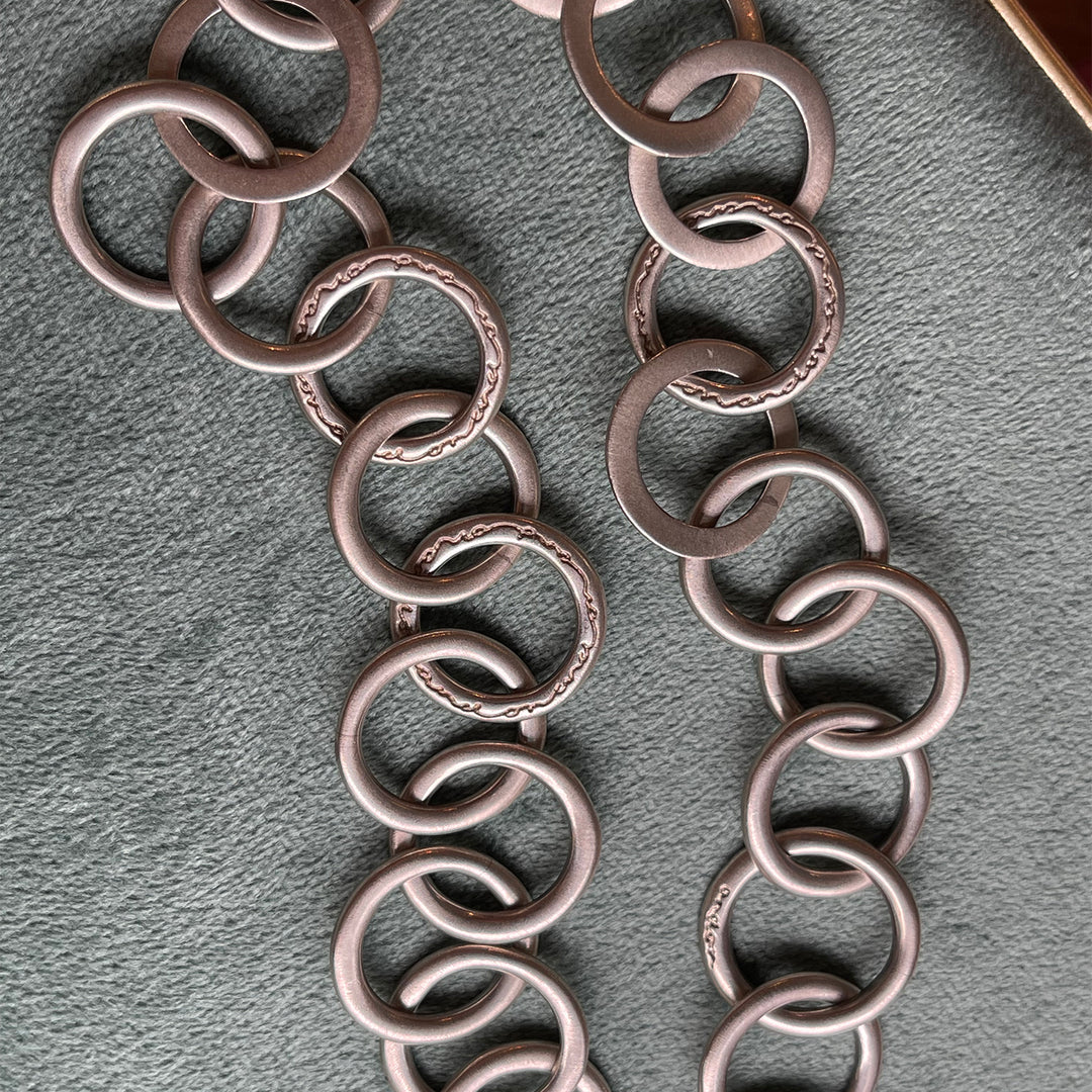 Sterling Silver Modernist Edinburgh Link Necklace, 1980