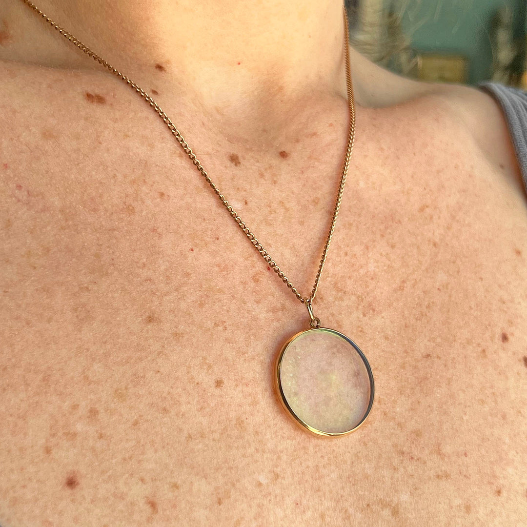 Vintage Gold Owl Holographic Pendant, c. 1980
