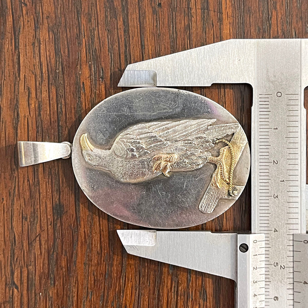 Antique Large Silver Eagle Pendant