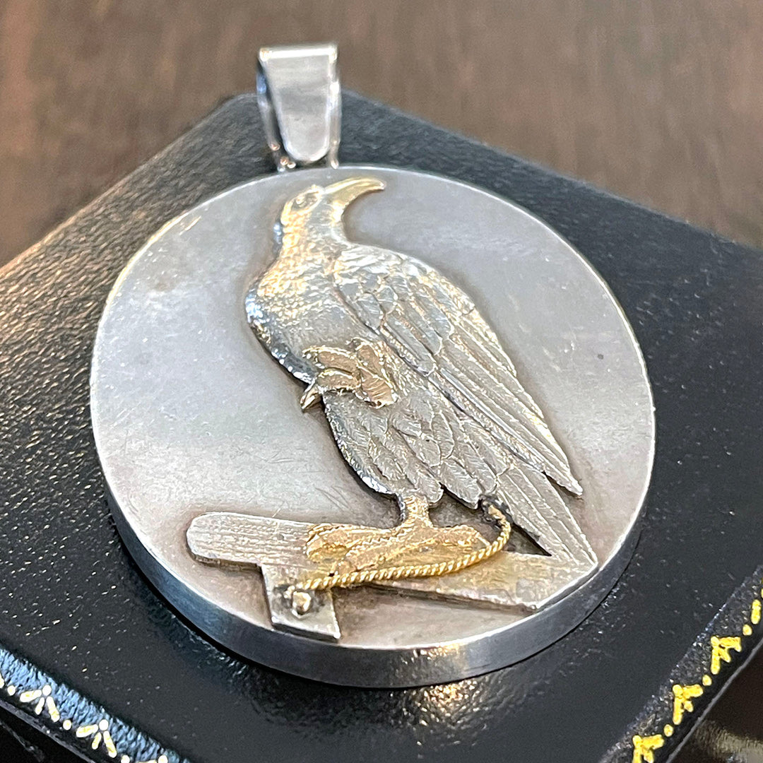 Antique Large Silver Eagle Pendant