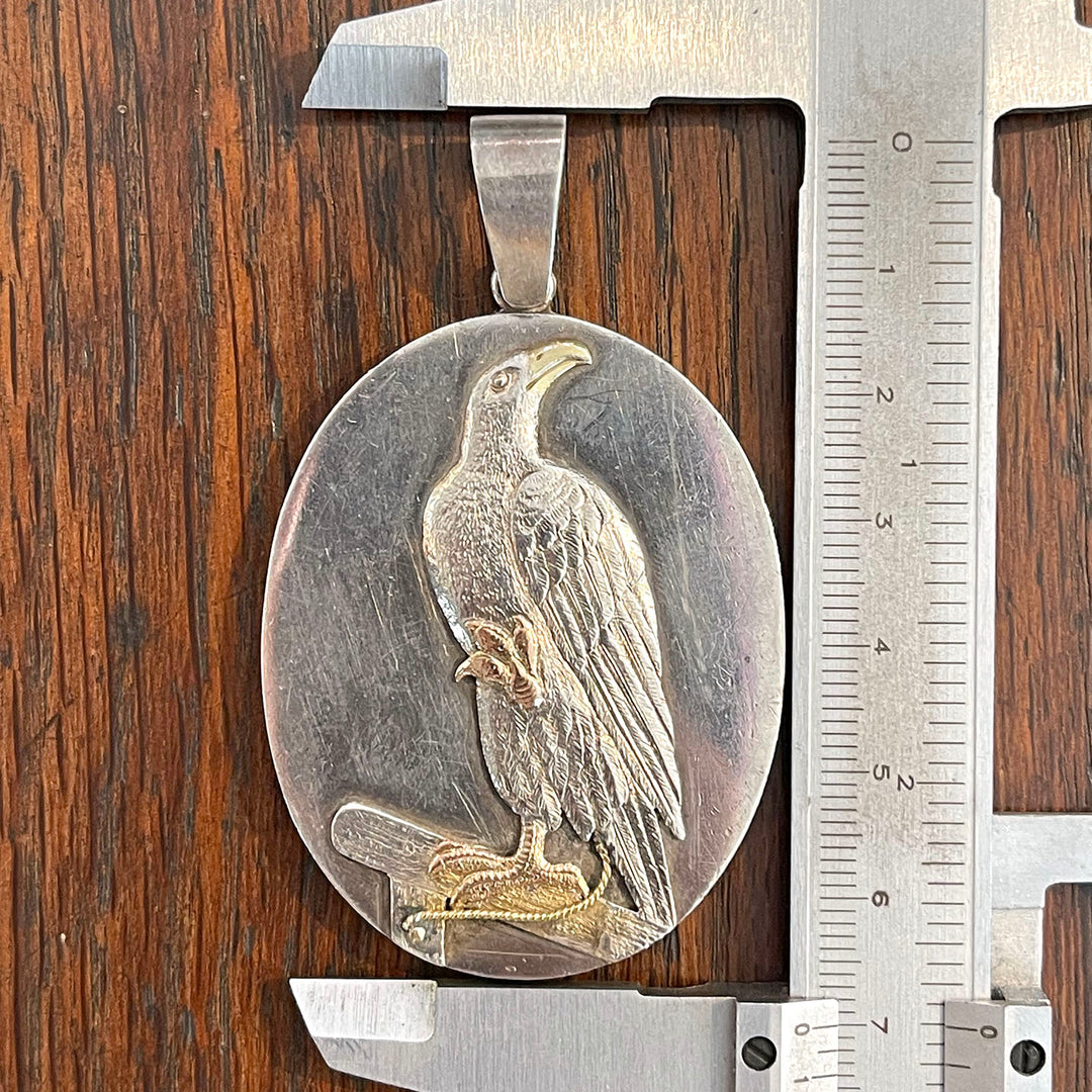 Antique Large Silver Eagle Pendant