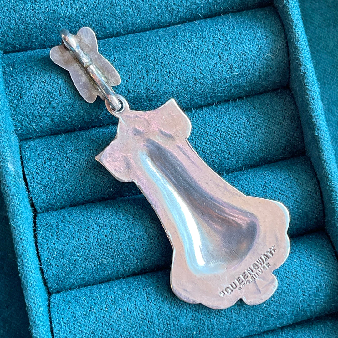 Fiery Arts and Crafts Enamel Pendant in Silver, Circa 1910, England