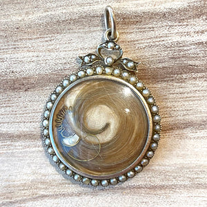 Antique Pearl Frame Locket Pendant by Murrle Bennett & Co.