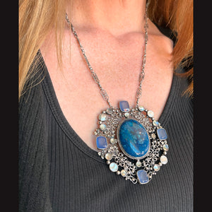 Large Silver Arts & Crafts Pendant Necklace Attr Amy Sandheim