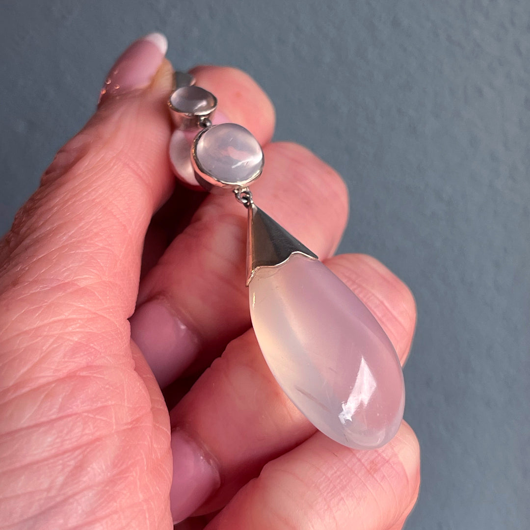 Edwardian Arts and Crafts Moonstone Pendant in Silver