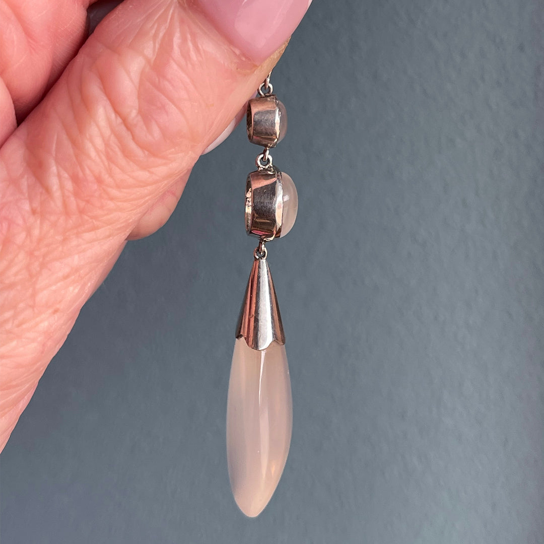 Edwardian Arts and Crafts Moonstone Pendant in Silver