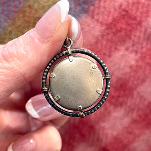 Antique Niello Silver and Metal Frame Locket