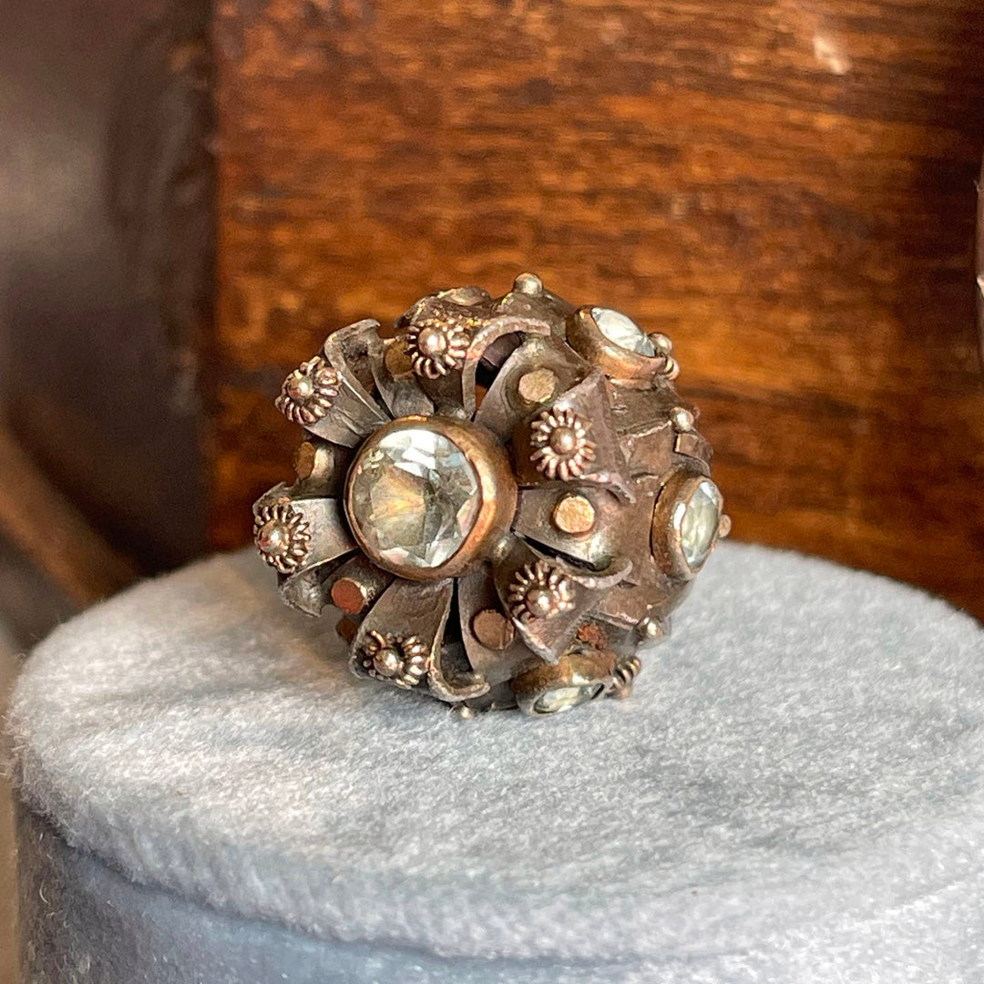 Antique Italian Aquamarine and Silver Pendant