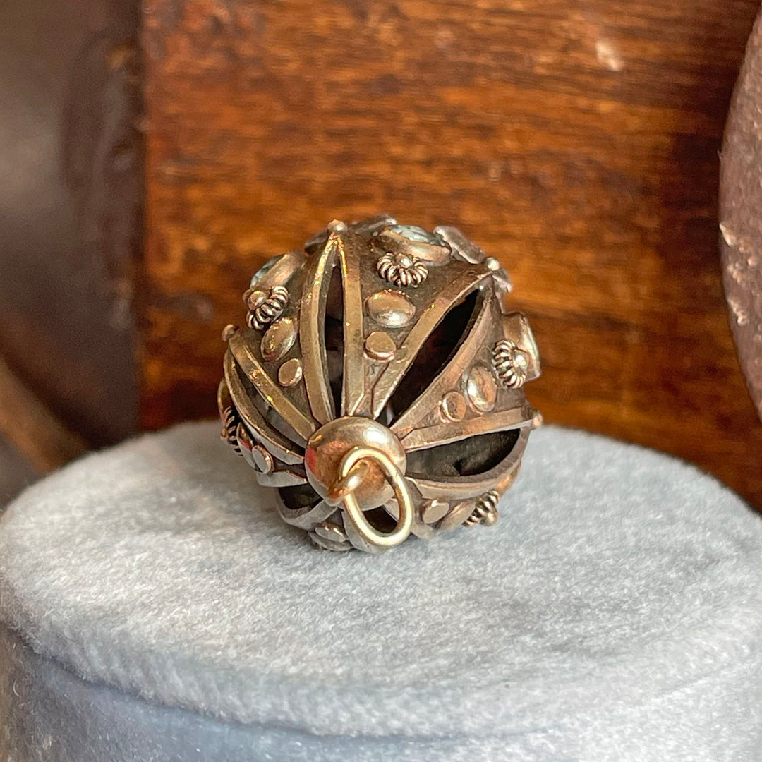 Antique Italian Aquamarine and Silver Pendant