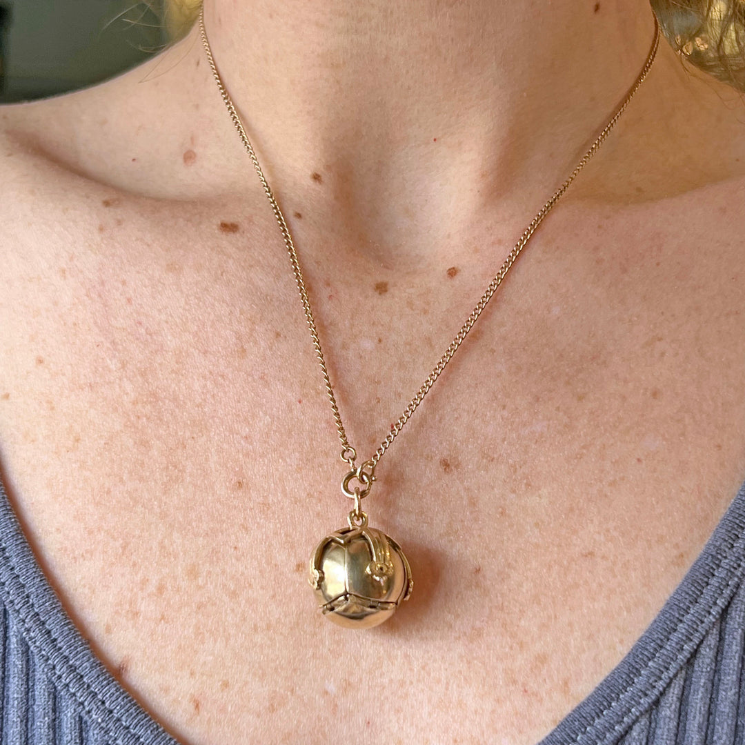 Antique Victorian Gold Masonic Ball Pendant c. 1900