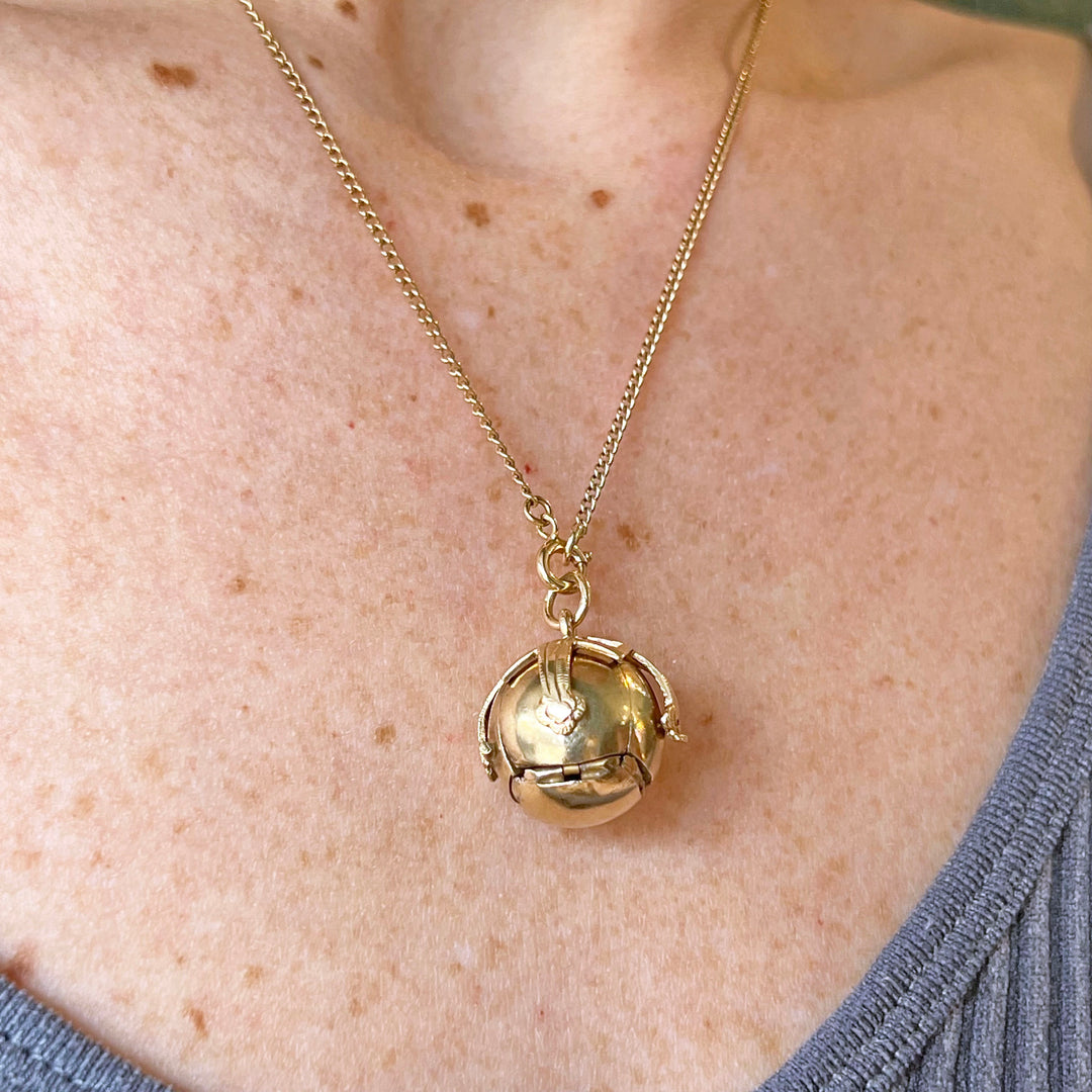 Antique Victorian Gold Masonic Ball Pendant c. 1900