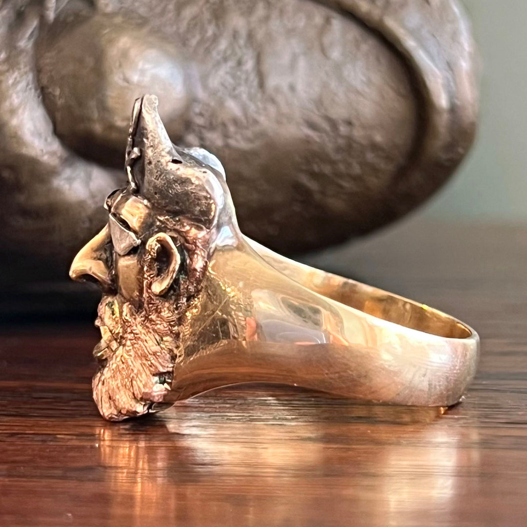 Vintage Pirate Men’s Ring, Heavy 15k Gold
