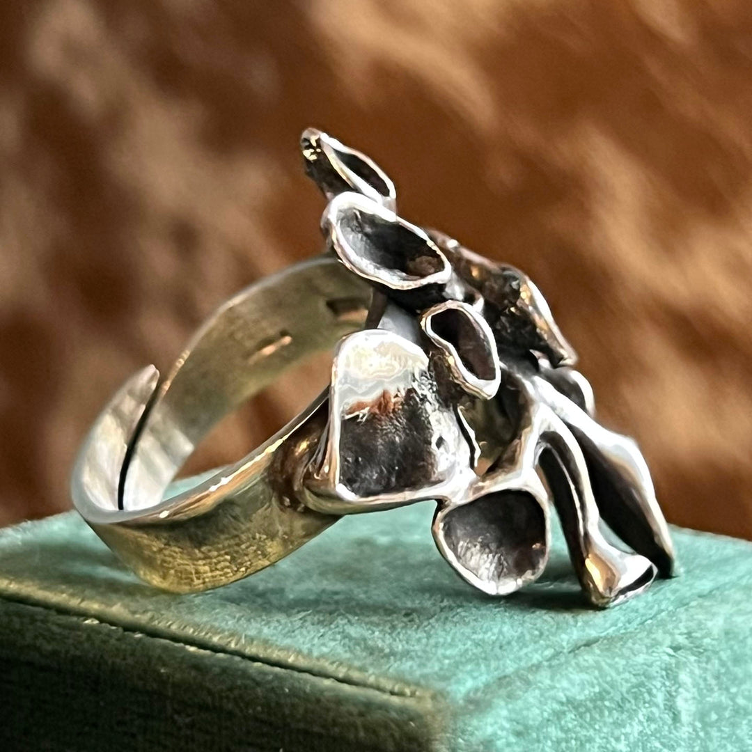 Vintage Silver Hannu Ikonen Reindeer Moss Ring