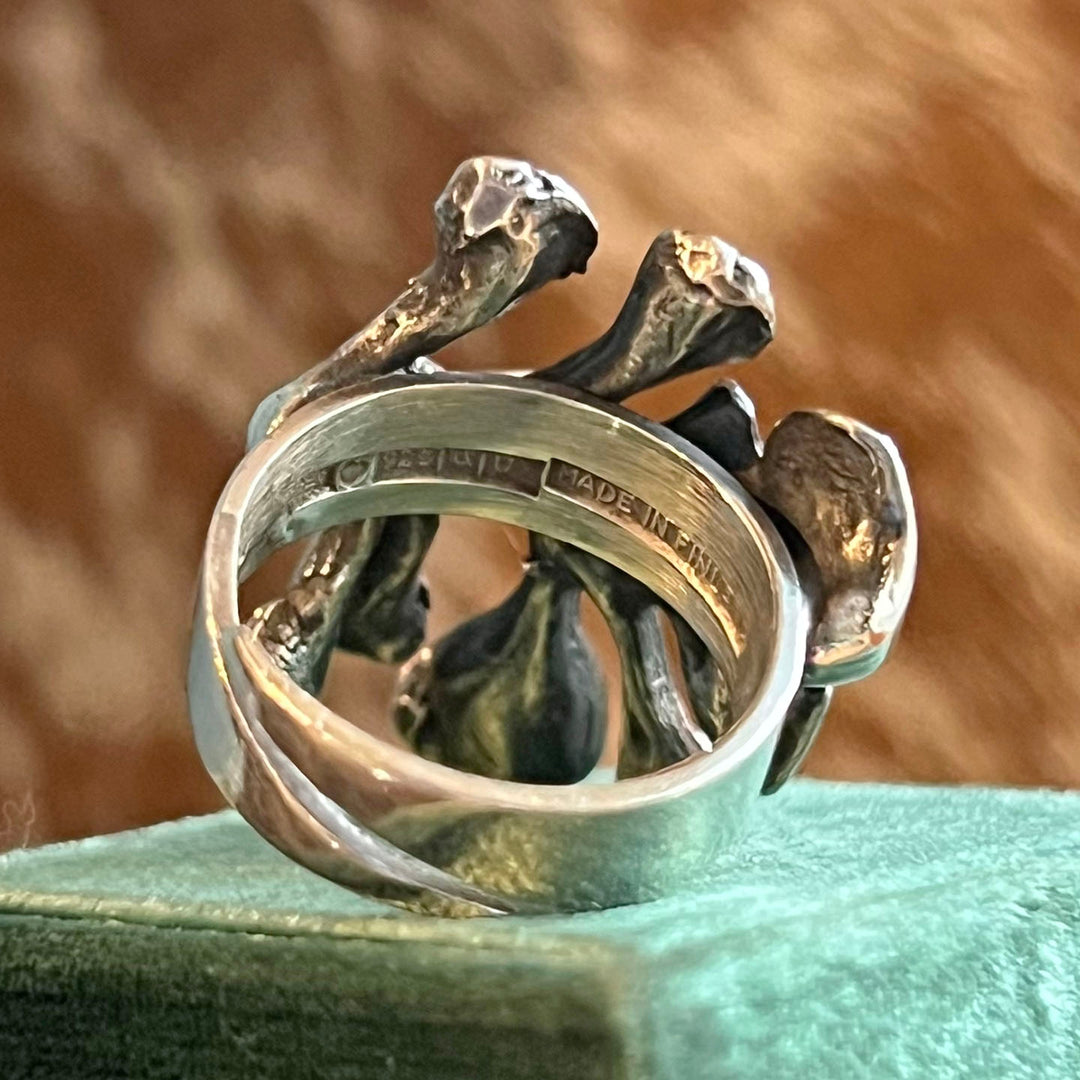 Vintage Silver Hannu Ikonen Reindeer Moss Ring