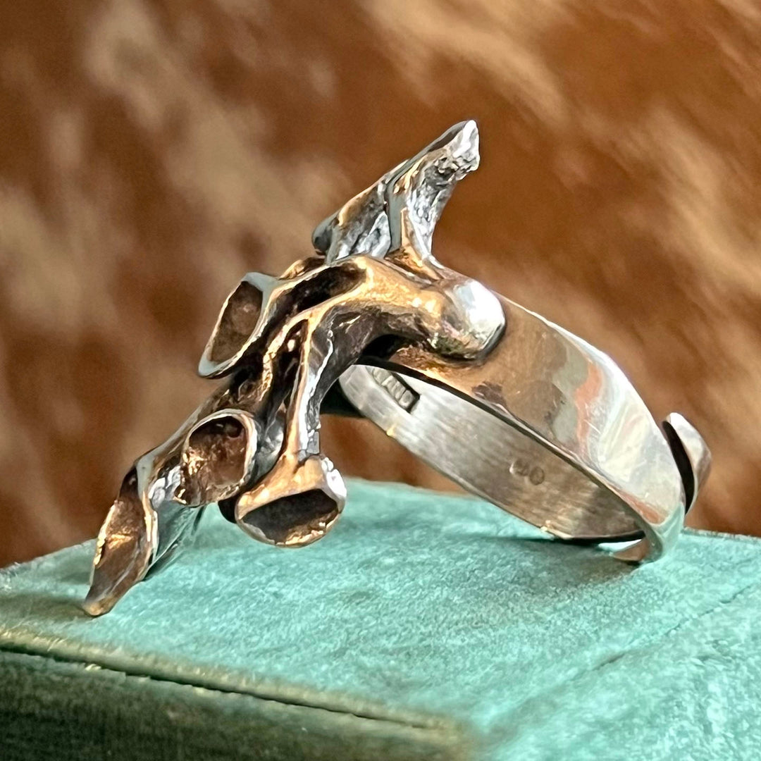 Vintage Silver Hannu Ikonen Reindeer Moss Ring