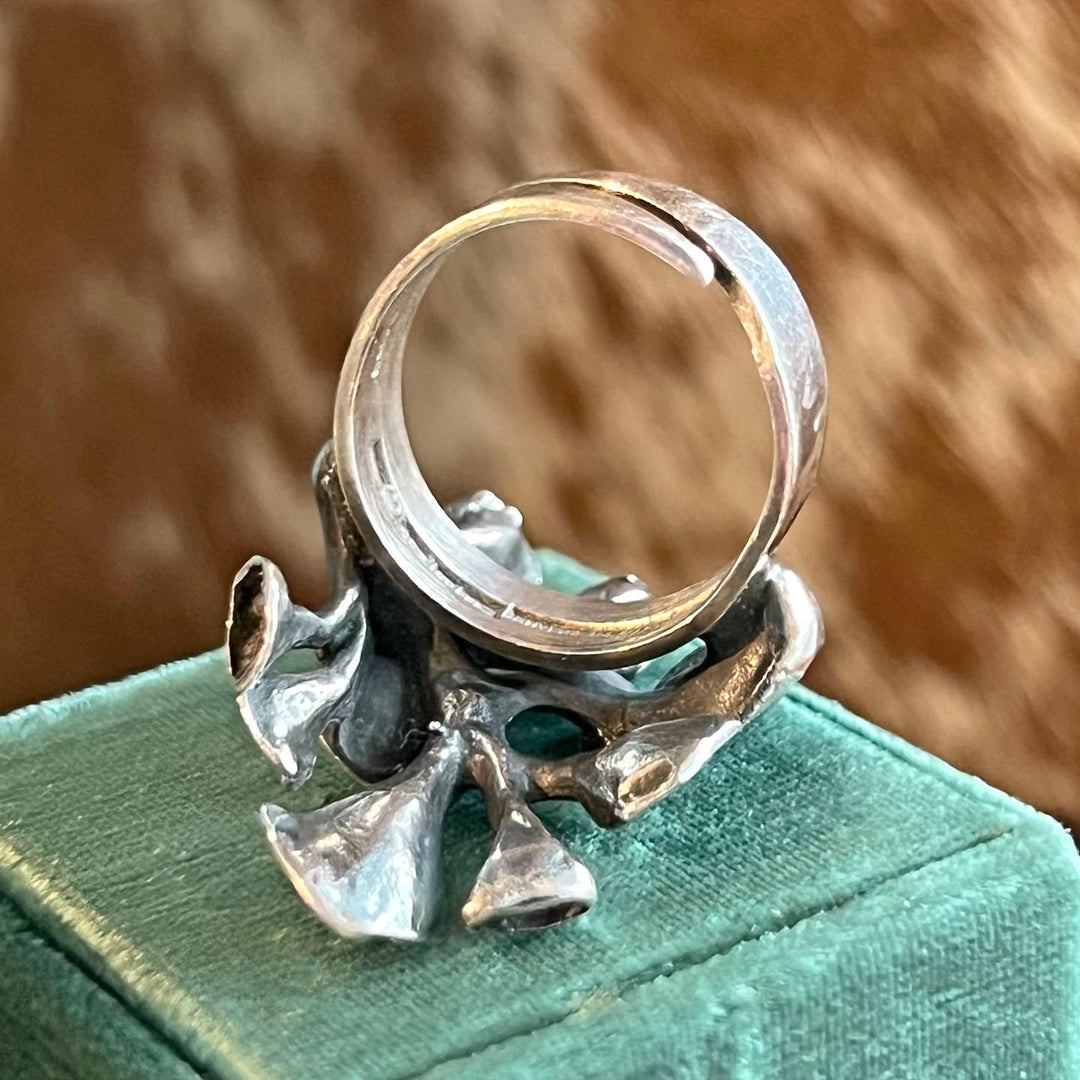 Vintage Silver Hannu Ikonen Reindeer Moss Ring