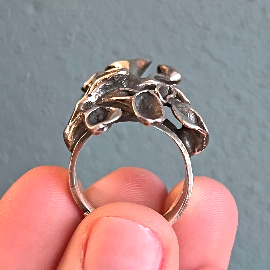 Vintage Silver Hannu Ikonen Reindeer Moss Ring
