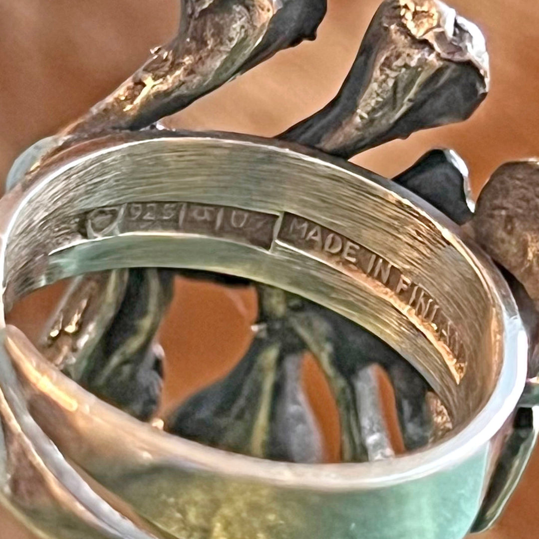 Vintage Silver Hannu Ikonen Reindeer Moss Ring