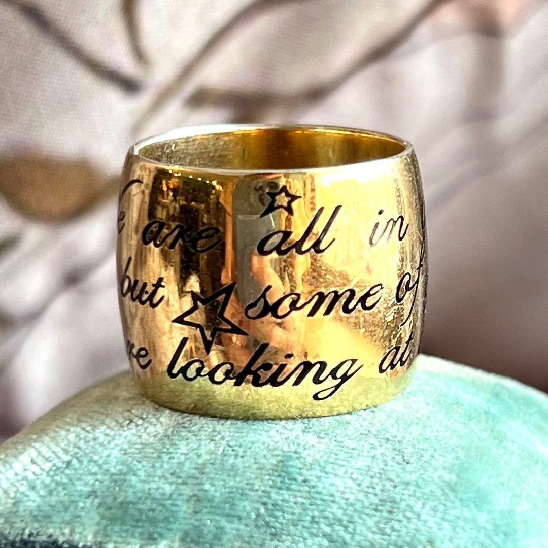 Vivienne Westwood Vintage Silver Gilt Ring - 'We are all in the gutter, but some of us are looking at the stars'-Oscar Wilde