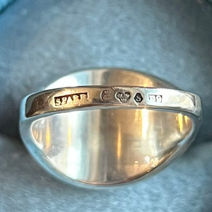 Swedish Mid-Century Modern Silver Moonstone Ring