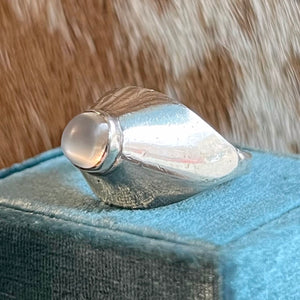 Swedish Mid-Century Modern Silver Moonstone Ring