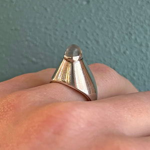 Swedish Mid-Century Modern Silver Moonstone Ring