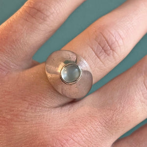 Swedish Mid-Century Modern Silver Moonstone Ring