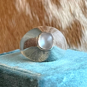 Swedish Mid-Century Modern Silver Moonstone Ring