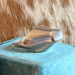 Swedish Mid-Century Modern Silver Moonstone Ring