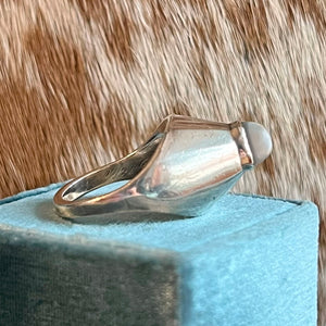 Swedish Mid-Century Modern Silver Moonstone Ring