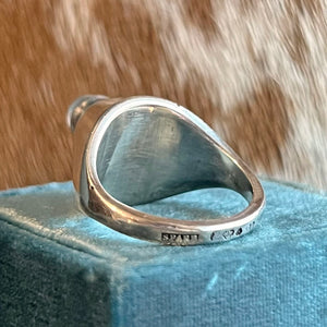 Swedish Mid-Century Modern Silver Moonstone Ring
