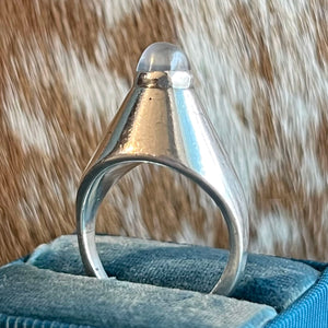 Swedish Mid-Century Modern Silver Moonstone Ring