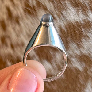 Swedish Mid-Century Modern Silver Moonstone Ring