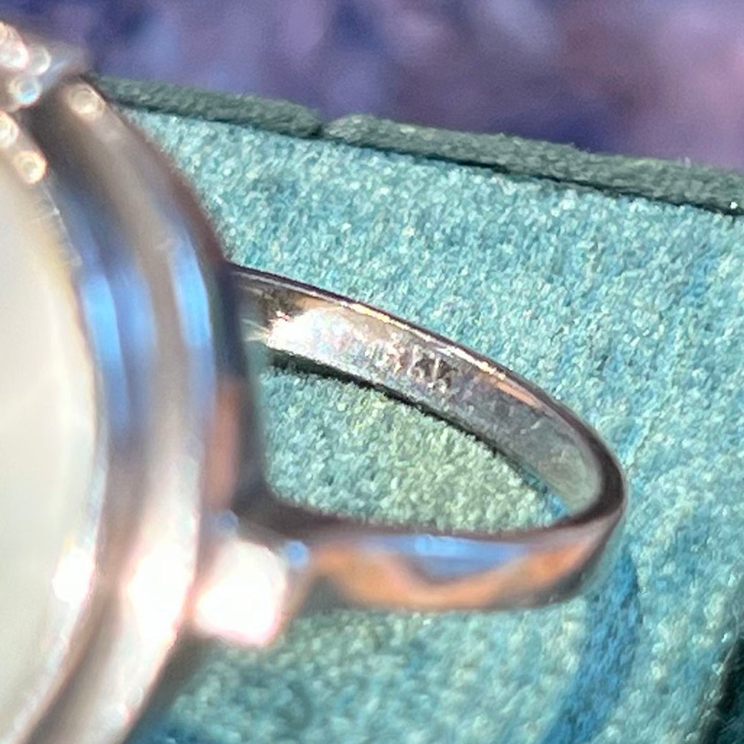 Antique Arts and Crafts Ring Silver Mother of Pearl c. 1910